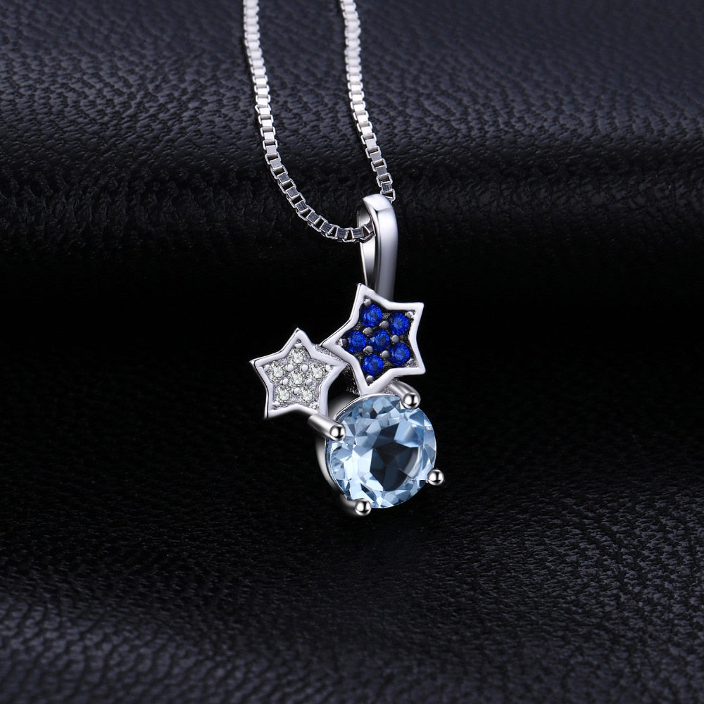 Colar Prata 925 - Blue Star Pierre Lumière
